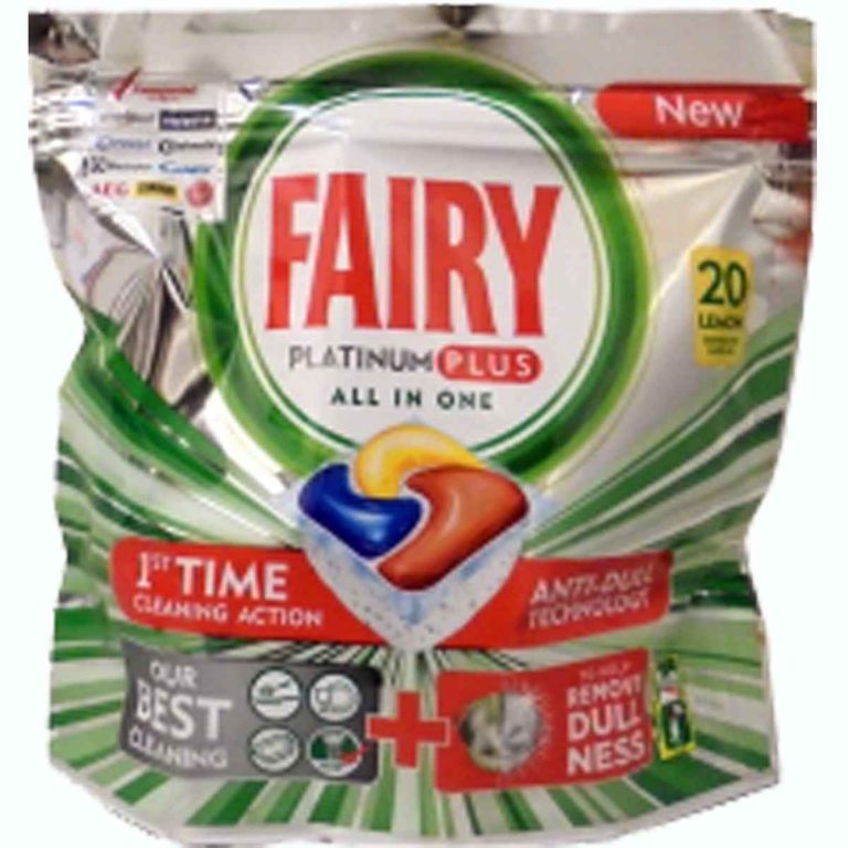 Fairy Platinum Plus Κάψουλες Πλυντηρίου Πιάτων Λεμόνι 20 Τεμάχια